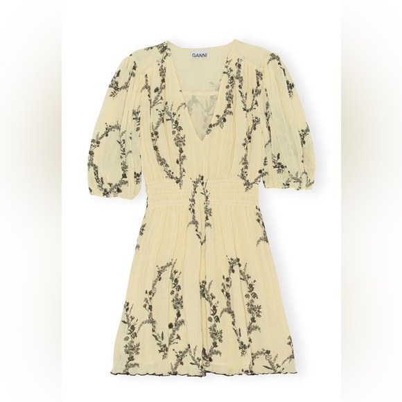 NWT GANNI Pleated Georgette Mini Dress FR40 / US8 - Picture 7 of 16